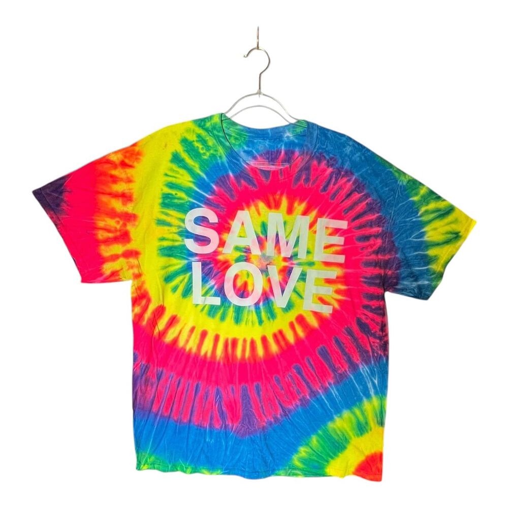 Same Love Macklemore‎ Ryan Lewis Tye-dye Graphic Concert Tee Tshirt XL Pride Y2K